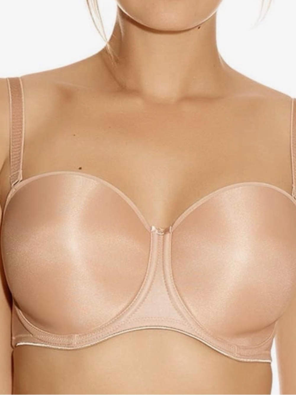 NWT new NIP Fantasie bra FL 4530 smoothing strapless w straps 32DD nude. Beige - Picture 2 of 9
